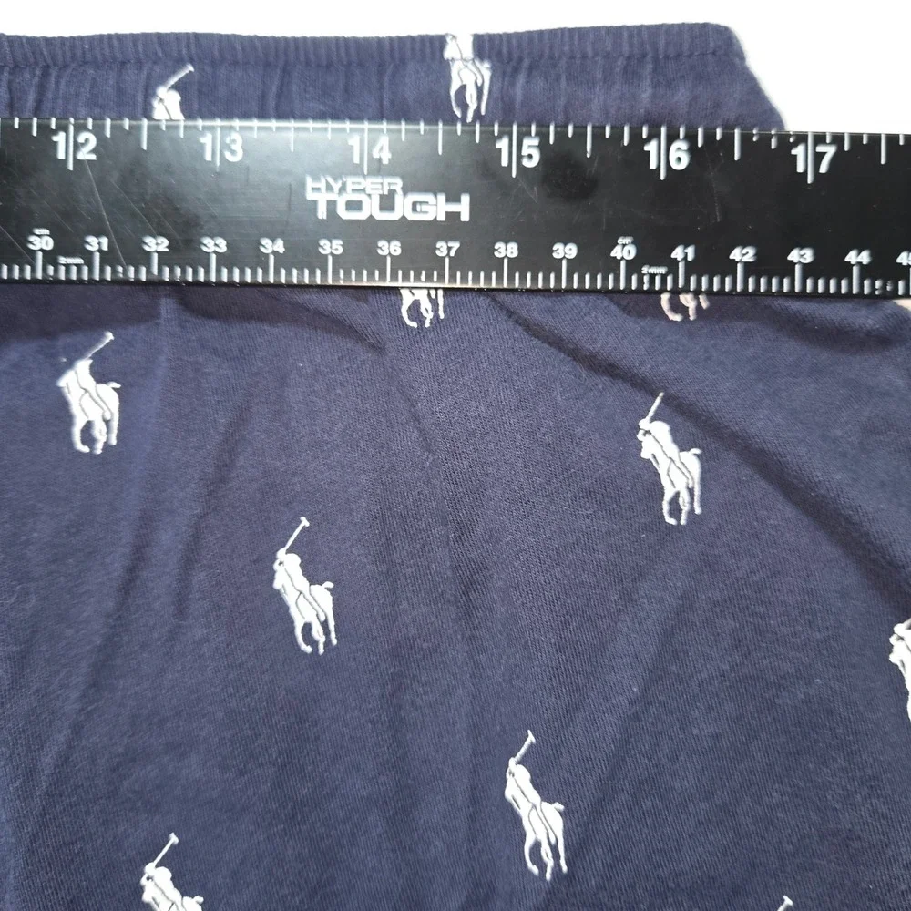 Polo Ralph Lauren Mens XL Pajama Pants Navy Blue Pony Print Cotton Joggers